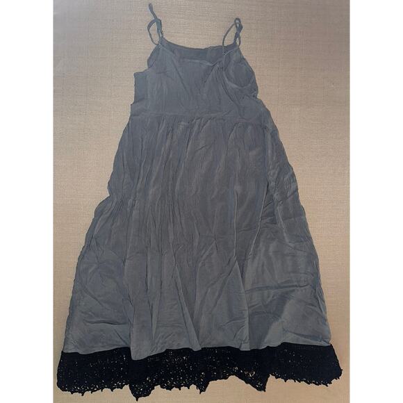 Intimately Free People Dress Women's Size XS Grey Flowy Black Crochet Trim EUC - Picture 6 of 9